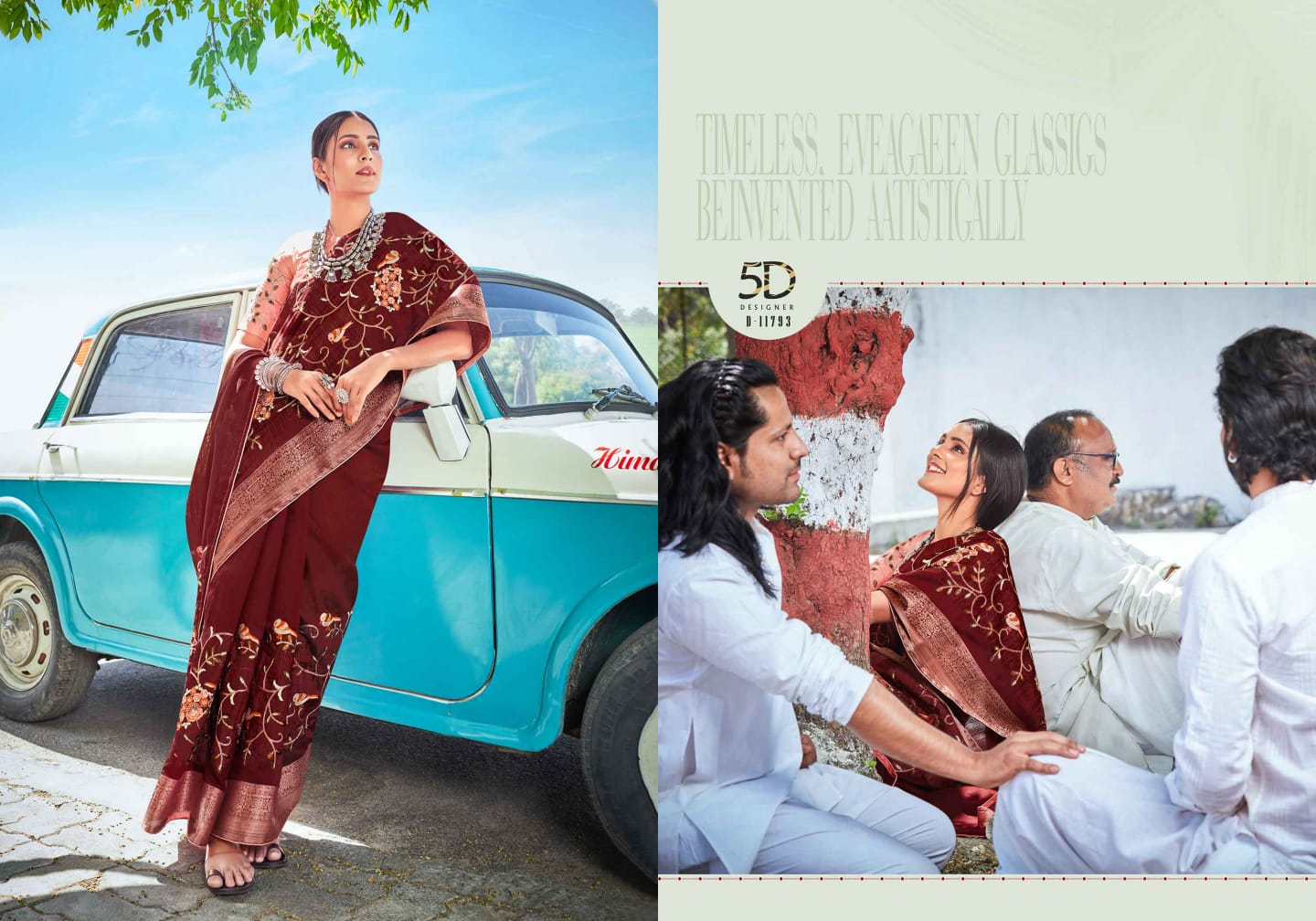 5D Designer Fancy Wear Designer Wholesale Saree Collection